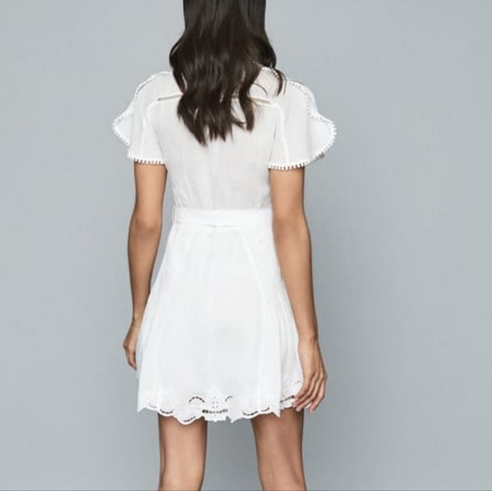 NWT REISS | Gemina Embroidered Mini Dress - Picture 8 of 8